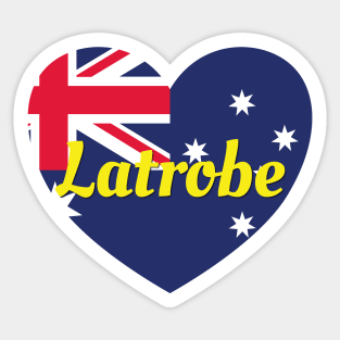 Latrobe VIC Australia Australian Flag Heart Sticker